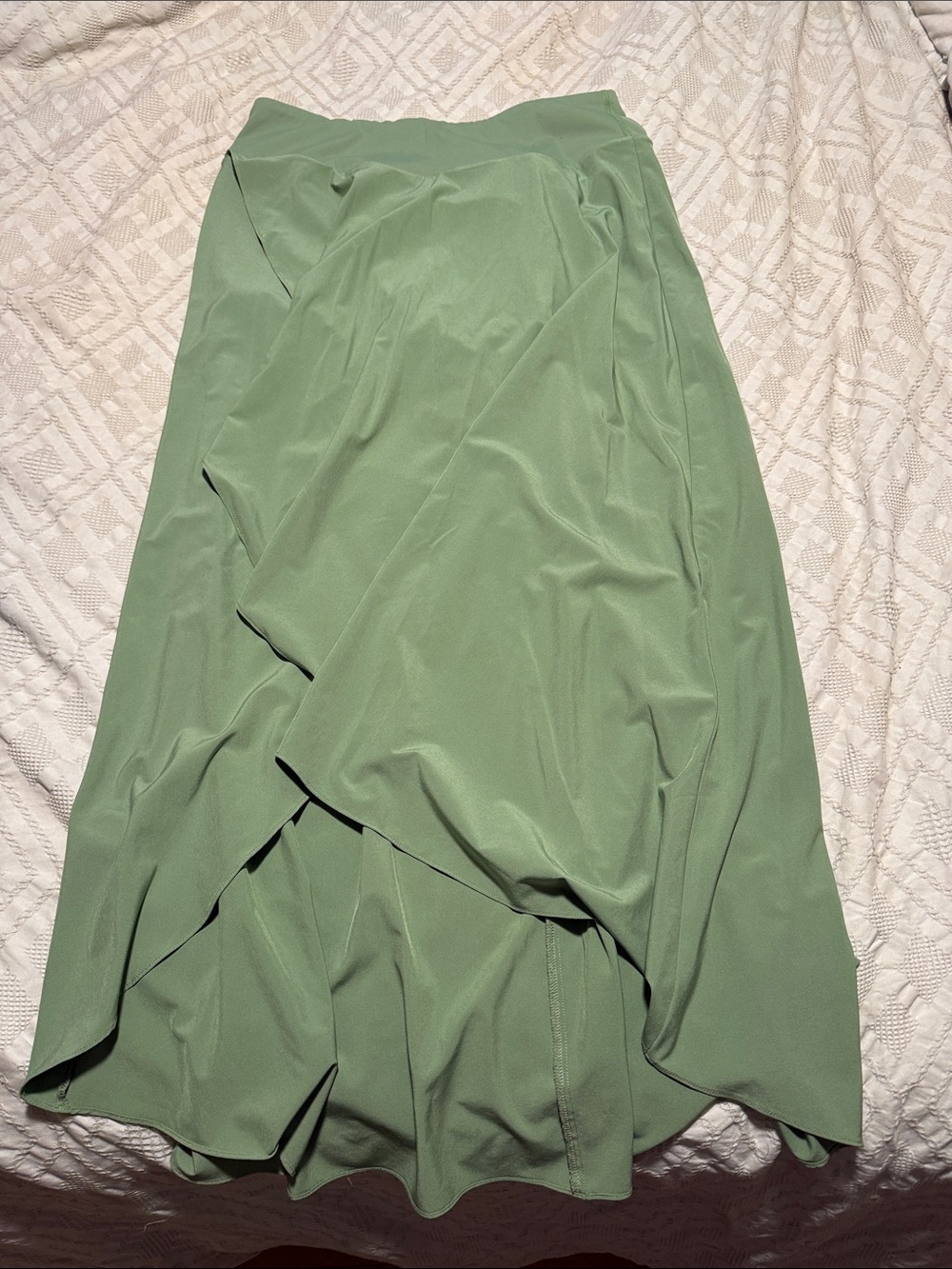 HALARA Sage Green High-Low Draped Skirt